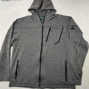 Eddie Bauer Hoodie Sweatshirt Mens Large Gray Full Zip First Ascent Performance